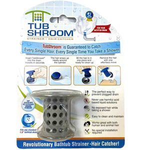 TUB SHROOM Revolutionary Bathtub Strainer - Hair Catcher White